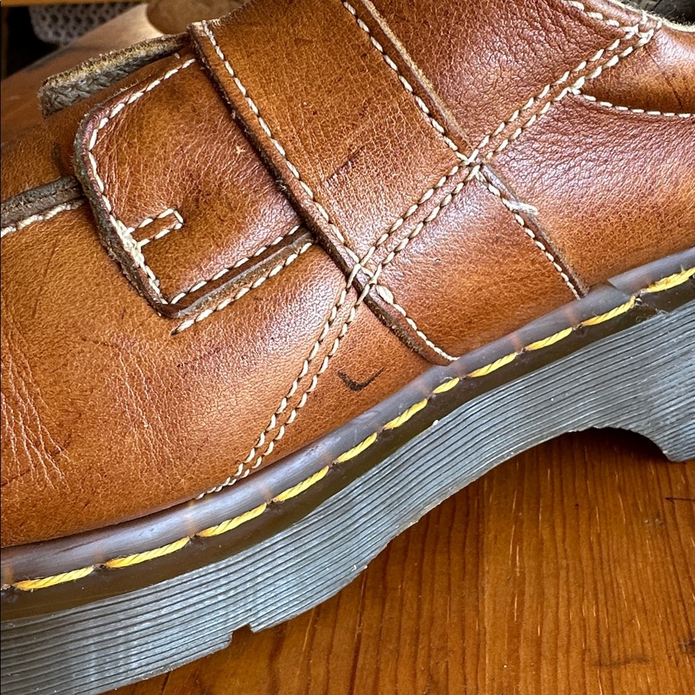 Dr. Martens Brown Leather Buckle Mary Jane Shoes - Picture 12 of 16